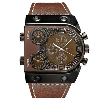 Ανδρικά ρολόγια Multi-Time Zone Ανδρικά ρολόγια Casual Quartz Αθλητικό ρολόι χειρός Ρολόι με δερμάτινο λουράκι Στρατιωτικό ανδρικό relogio masculino