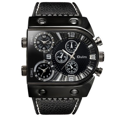 Ανδρικά ρολόγια Multi-Time Zone Ανδρικά ρολόγια Casual Quartz Αθλητικό ρολόι χειρός Ρολόι με δερμάτινο λουράκι Στρατιωτικό ανδρικό relogio masculino