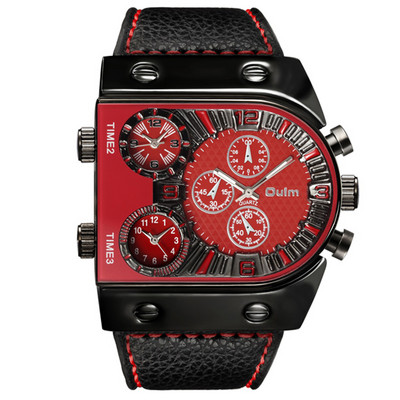 Ανδρικά ρολόγια Multi-Time Zone Ανδρικά ρολόγια Casual Quartz Αθλητικό ρολόι χειρός Ρολόι με δερμάτινο λουράκι Στρατιωτικό ανδρικό relogio masculino