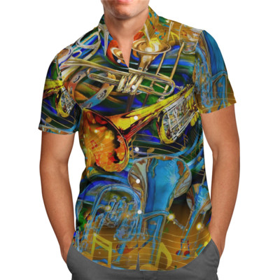 Πουκάμισο Hawaii Hawaii Beach Summer Sunset Accordion Ανδρικό πουκάμισο Harajuku Tee hip hop Casual 02