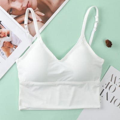 Sieviešu krūšturis ledus zīda bez aizmugures, atvērta mugura, tvertnes augšdaļa, bezšuvju bralette U tipa zemas muguras krūšturi Push Up Bezvadu apakšveļa Seksīga sporta