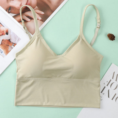 Sieviešu krūšturis ledus zīda bez aizmugures, atvērta mugura, tvertnes augšdaļa, bezšuvju bralette U tipa zemas muguras krūšturi Push Up Bezvadu apakšveļa Seksīga sporta