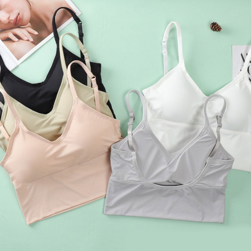 Sieviešu krūšturis ledus zīda bez aizmugures, atvērta mugura, tvertnes augšdaļa, bezšuvju bralette U tipa zemas muguras krūšturi Push Up Bezvadu apakšveļa Seksīga sporta