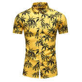 5XL 6XL 7XL Coconut Tree τυπωμένο καλοκαιρινό ανδρικό πουκάμισο παραλίας Μόδα κοντομάνικο πουκάμισα casual Ανδρικά σε συν μέγεθος Χαβάης Streetwear