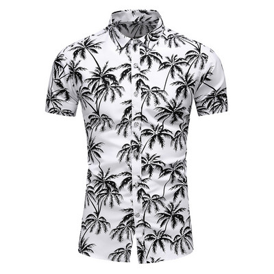 5XL 6XL 7XL Coconut Tree τυπωμένο καλοκαιρινό ανδρικό πουκάμισο παραλίας Μόδα κοντομάνικο πουκάμισα casual Ανδρικά σε συν μέγεθος Χαβάης Streetwear