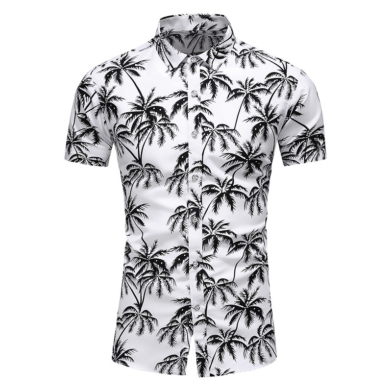 5XL 6XL 7XL Coconut Tree τυπωμένο καλοκαιρινό ανδρικό πουκάμισο παραλίας Μόδα κοντομάνικο πουκάμισα casual Ανδρικά σε συν μέγεθος Χαβάης Streetwear