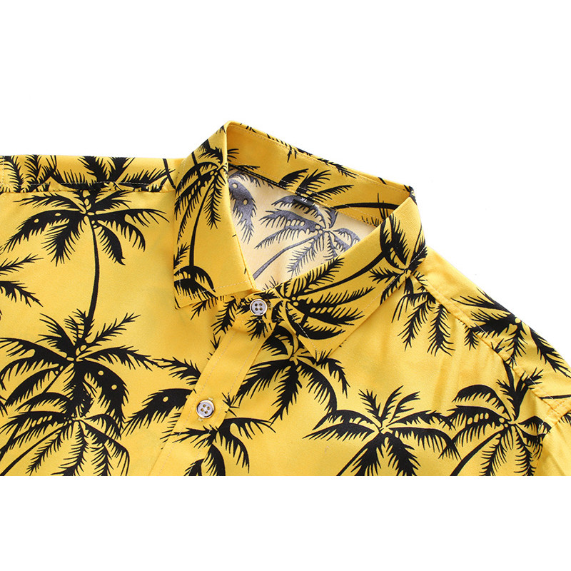 5XL 6XL 7XL Coconut Tree τυπωμένο καλοκαιρινό ανδρικό πουκάμισο παραλίας Μόδα κοντομάνικο πουκάμισα casual Ανδρικά σε συν μέγεθος Χαβάης Streetwear