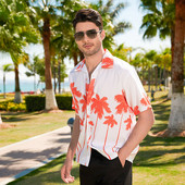 Cămăși hawaiene de modă pentru plajă, haine pentru bărbați, 2023 de vară, imprimate cu mânecă scurtă, cămăși hawaiene Aloha pentru bărbați
