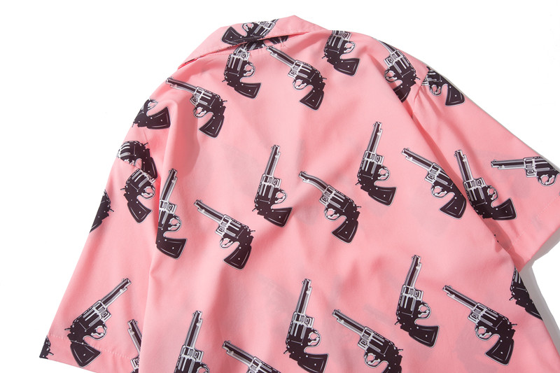 2023 m. nauji vyriški Havajų atostogų marškinėliai su spaudiniais, trumpomis rankovėmis rožiniai marškiniai, madingi Harajuku hiphopo vasaros marškiniai