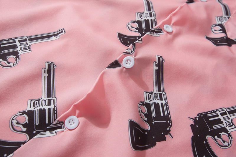 2023 m. nauji vyriški Havajų atostogų marškinėliai su spaudiniais, trumpomis rankovėmis rožiniai marškiniai, madingi Harajuku hiphopo vasaros marškiniai