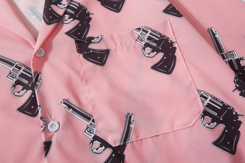 2023 m. nauji vyriški Havajų atostogų marškinėliai su spaudiniais, trumpomis rankovėmis rožiniai marškiniai, madingi Harajuku hiphopo vasaros marškiniai