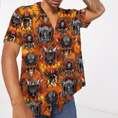 Firefighter Skull 3D kõikjal trükitud Hawaii särk Meeste naiste Harajuku vabaaja särk Unisex