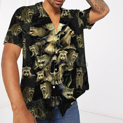 Firefighter Skull 3D kõikjal trükitud Hawaii särk Meeste naiste Harajuku vabaaja särk Unisex