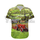 Vasaras krekli Vintage Tractor Havaju krekls 3D Visur Apdrukāts Havaju krekls Vīriešu Sieviešu Harajuku Ikdienas krekls Unisex