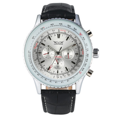 Vīriešu luksusa, automātiski uztinams nerūsējošā tērauda skelets, mehāniskā rokas pulksteņa ciparnīca ar kalendāra augstākās kvalitātes ādas siksniņu