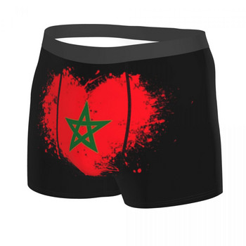 Μόδα Μαρόκο Flag Heart Boxers Σορτς Εσώρουχα Ανδρικά Σώβρακα Breathbale Μαυριτανικά Μαροκινά Πατριωτικά Σλιπ Εσώρουχα