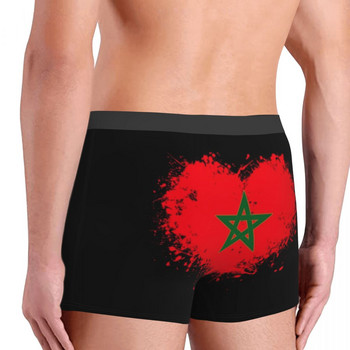 Μόδα Μαρόκο Flag Heart Boxers Σορτς Εσώρουχα Ανδρικά Σώβρακα Breathbale Μαυριτανικά Μαροκινά Πατριωτικά Σλιπ Εσώρουχα