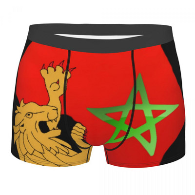 Modes Marokas karogs Sirds Bokseri Šorti Biksītes Vīriešu Apakšbikses Elpojošs Mauru Marokas Patriotisks Biksītes Apakšveļa