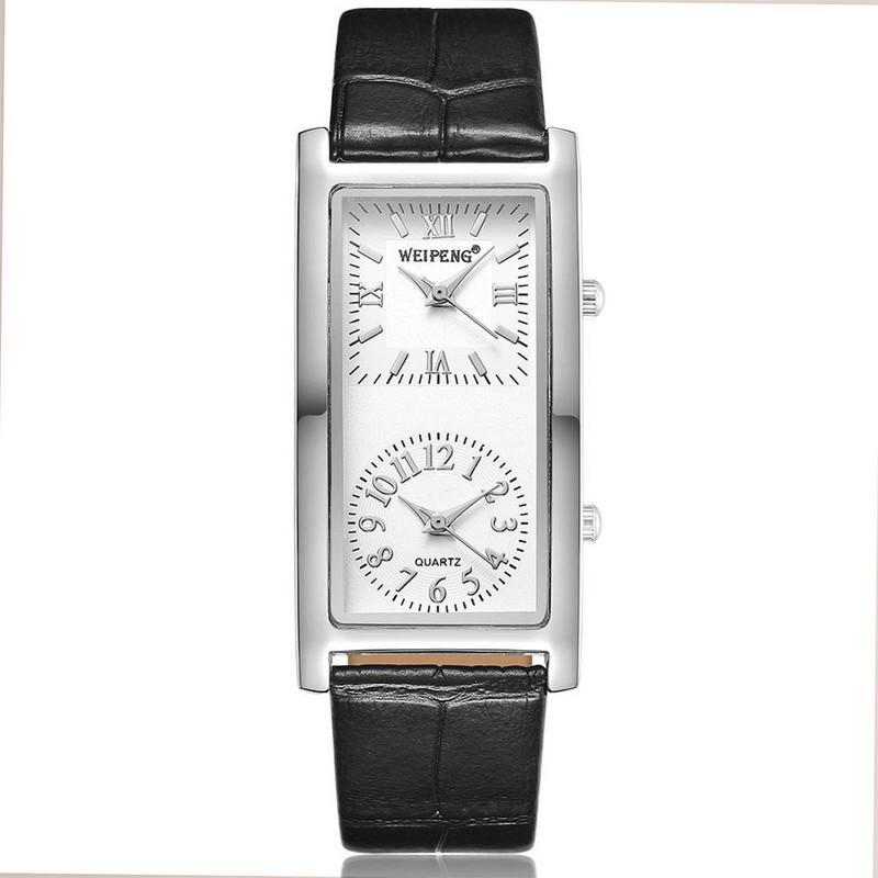 Γυναικείο περιστασιακό ρολόι 2 Dial Time Zone Γυναικείο ρολόι χειρός Κομψό ρολόι χαλαζία 2018 Δερμάτινο λουράκι Relogio Feminino