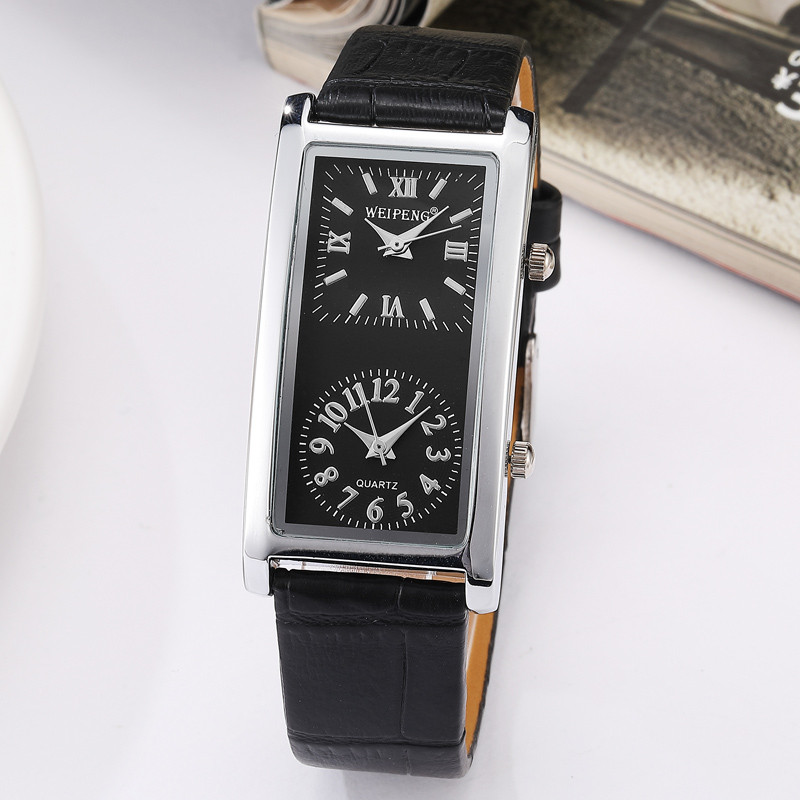 Γυναικείο περιστασιακό ρολόι 2 Dial Time Zone Γυναικείο ρολόι χειρός Κομψό ρολόι χαλαζία 2018 Δερμάτινο λουράκι Relogio Feminino