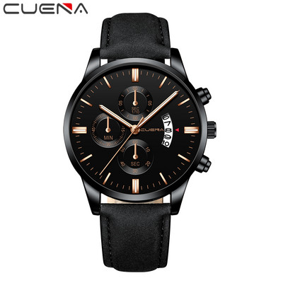 CUENA luksus zīmola vīriešu pulksteņi ādas siksniņas kvarca pulkstenis sporta ikdienas militārais pulkstenis ūdensizturīgs rokas pulkstenis Relogio Masculino