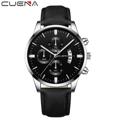 CUENA luksus zīmola vīriešu pulksteņi ādas siksniņas kvarca pulkstenis sporta ikdienas militārais pulkstenis ūdensizturīgs rokas pulkstenis Relogio Masculino