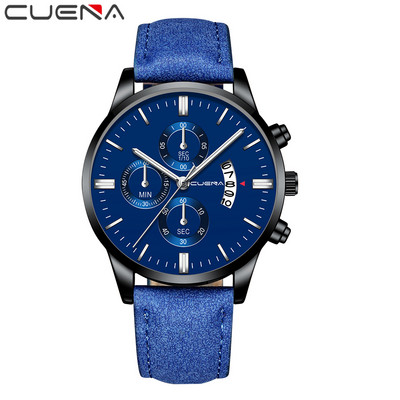 CUENA luksus zīmola vīriešu pulksteņi ādas siksniņas kvarca pulkstenis sporta ikdienas militārais pulkstenis ūdensizturīgs rokas pulkstenis Relogio Masculino