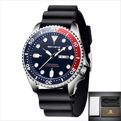 Ben Nevis jauni vīriešu pulksteņi, gumijas siksniņas, kvarca pulkstenis, spīdošs rokas militārs ūdensizturīgs rokas pulkstenis vīrietim Relogios Masculinos