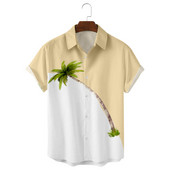 2022 nyári férfi rövid ujjú póló 3D nyomtatással kreatív kókusz Hawaii 1 felső nagy méretű