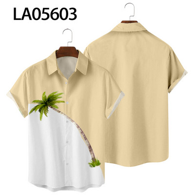 2022 nyári férfi rövid ujjú póló 3D nyomtatással kreatív kókusz Hawaii 1 felső nagy méretű