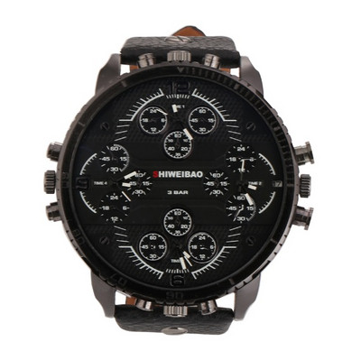 Must nahast randmekell meeste kvartskelladele, suur korpus, sõjaväeline Relogio Masculino luksuslik meestekell