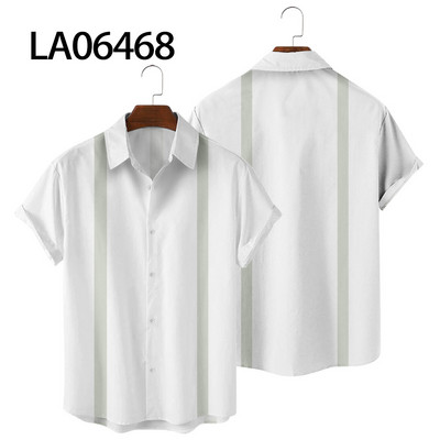 2022. aasta uued meeste avarad lühikeste varrukatega särgid, loomingulised 3D-digitrükiga triibulise mustriga särgid