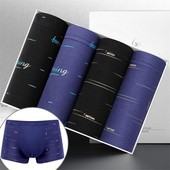 4db Boxer Shorts Férfi Bugyi Divat Férfi Boxer Szexi Légáteresztő Kényelmes Többszínű szett Alsónadrág Férfi Férfi Alsónadrág