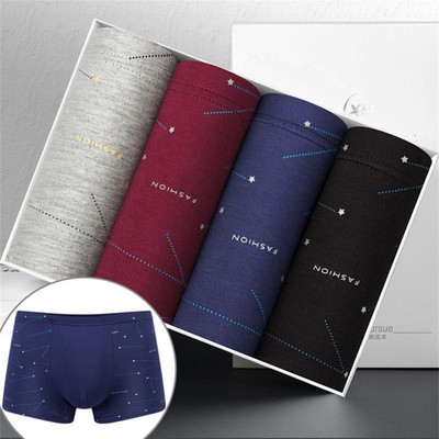 4db Boxer Shorts Férfi Bugyi Divat Férfi Boxer Szexi Légáteresztő Kényelmes Többszínű szett Alsónadrág Férfi Férfi Alsónadrág