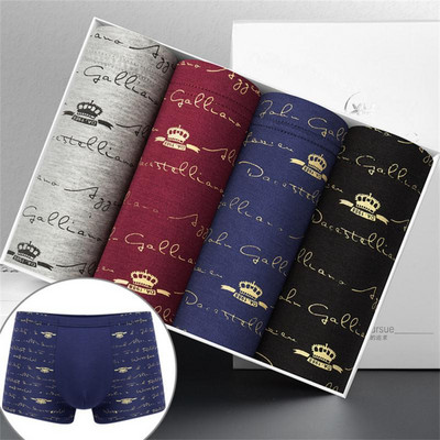 4db Boxer Shorts Férfi Bugyi Divat Férfi Boxer Szexi Légáteresztő Kényelmes Többszínű szett Alsónadrág Férfi Férfi Alsónadrág