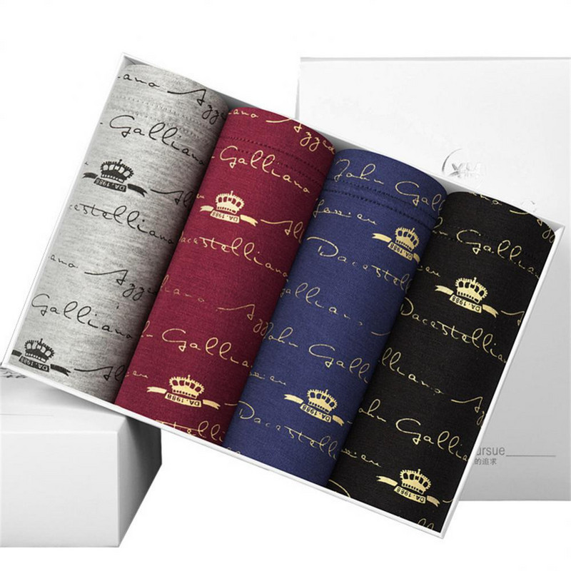 4db Boxer Shorts Férfi Bugyi Divat Férfi Boxer Szexi Légáteresztő Kényelmes Többszínű szett Alsónadrág Férfi Férfi Alsónadrág