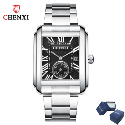 Chenxi 8216 visiškai nauja kvadratinė plieninė juosta Guangdžou mados laikrodis vyriškas elektroninis kvarcinis laikrodis vyriškas laikrodis