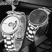 2023 Pilns nerūsējošā tērauda vīriešu pulkstenis, luksusa metāla ķēdes rokassprādze, minimālisma kvarca analogais rokas pulkstenis Biznesa vīrieša pulkstenis Reloj