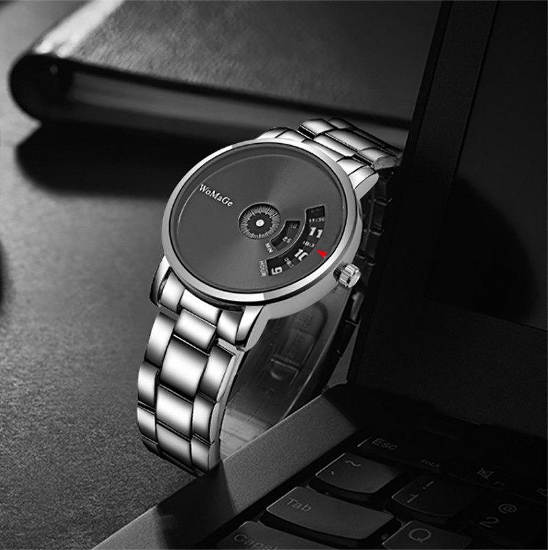 2023 Pilns nerūsējošā tērauda vīriešu pulkstenis, luksusa metāla ķēdes rokassprādze, minimālisma kvarca analogais rokas pulkstenis Biznesa vīrieša pulkstenis Reloj