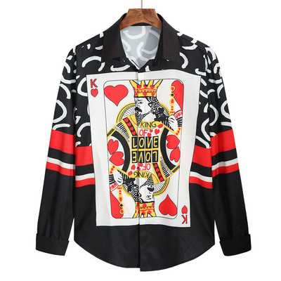 Ikdienas blūze Homme Baroka stila banketu krekls Paisley vīriešu krekls Luksusa korejiešu vīriešu krekli ar garām piedurknēm apdrukas krekli Vīriešu šauri pieguļoši 560