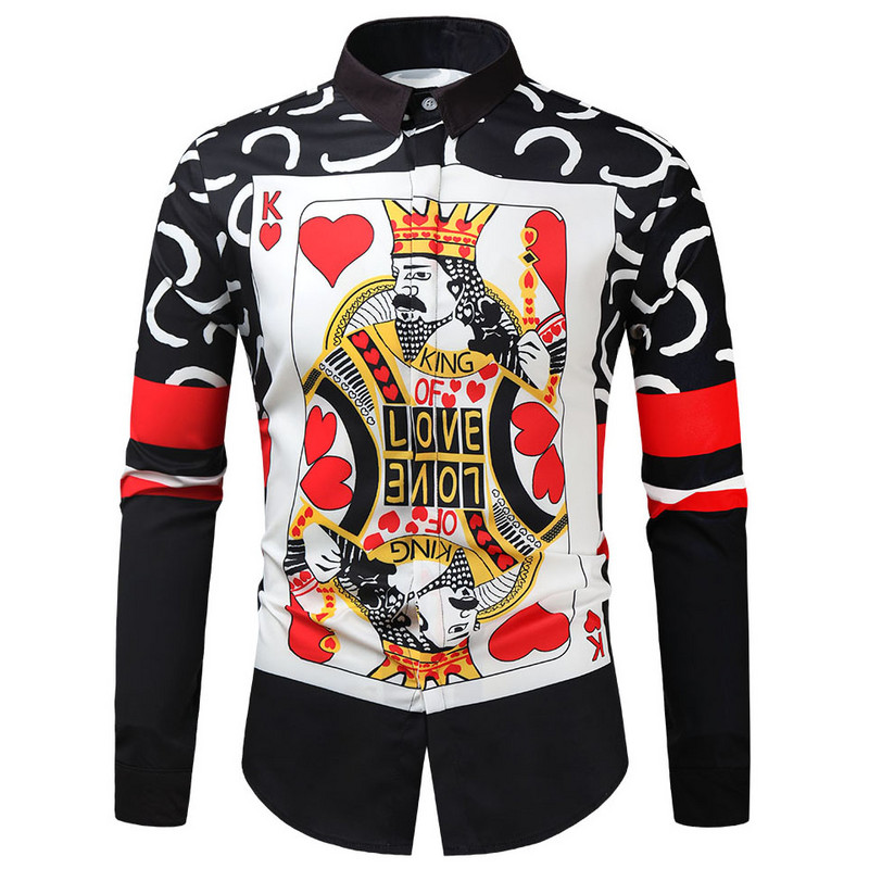 Ikdienas blūze Homme Baroka stila banketu krekls Paisley vīriešu krekls Luksusa korejiešu vīriešu krekli ar garām piedurknēm apdrukas krekli Vīriešu šauri pieguļoši 560