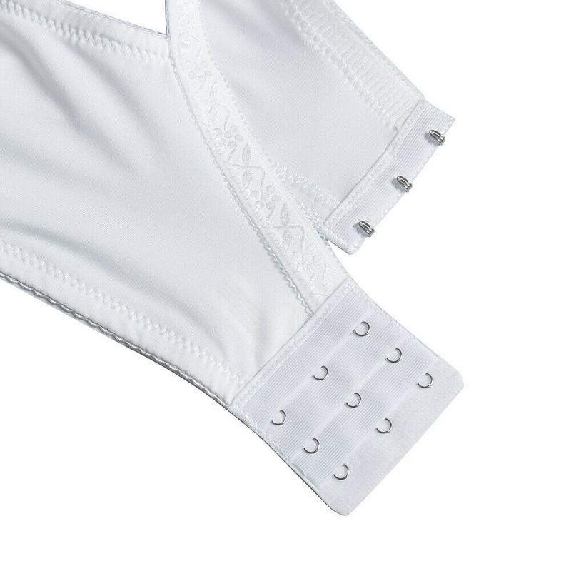 YBCG vientisas baltas nėriniuotas apatinis trikotažas itin plonas be pamušalo moteriškos liemenėlės plius dydžio tinklinis tuščiaviduris liemenėlis, siuvinėjimas gėlėmis