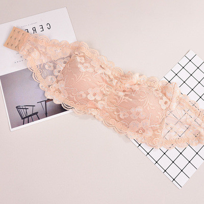 Sieviešu seksīgs, mežģīņu krūšturis Push Up Bralette sieviešu bezsiksnām bezšuvju aptinuma augšdaļa, liela izmēra polsterēta apakšveļa ar trīs āķiem