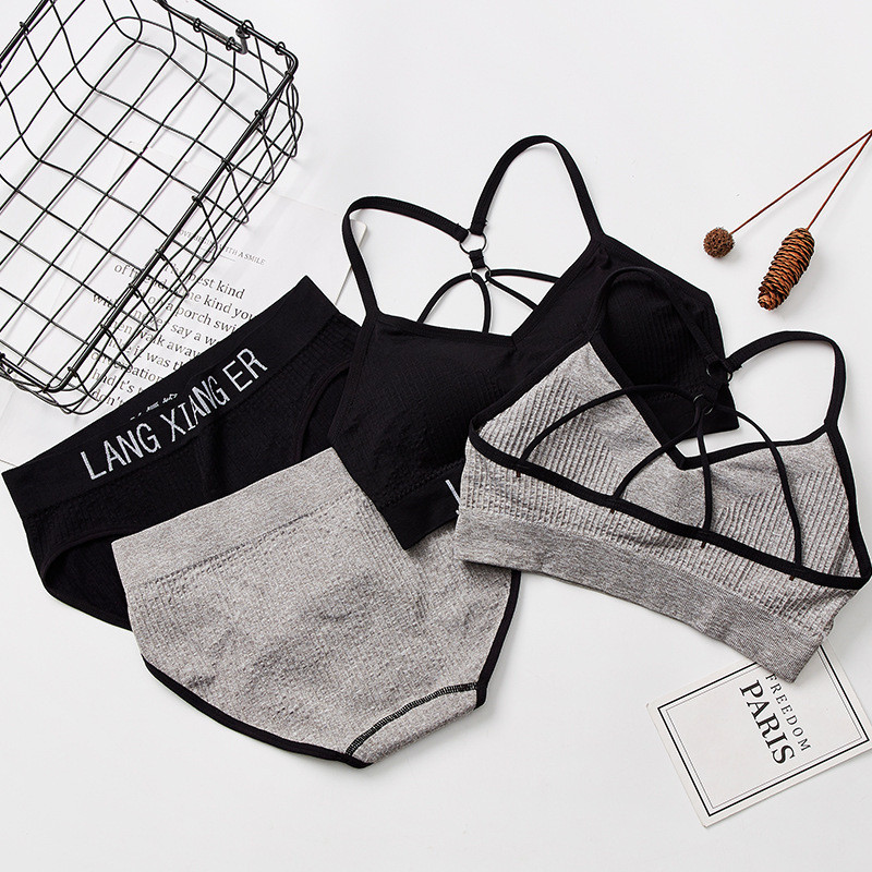 Γυναικείο Σετ Σουτιέν Κιλότες Σέξι Push Up Bralette Γυναικεία γυμναστική χωρίς ραφή Αθλητικά εσώρουχα Σετ σουτιέν Σετ ρεζερβουάρ Crop Tops