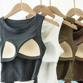 Szexi női egyrészes melltartó mellény Varrat nélküli fehérnemű Szexi push up melltartó felsők Melltartó fehérnemű camisole mellkaspárnával vágott felsővel