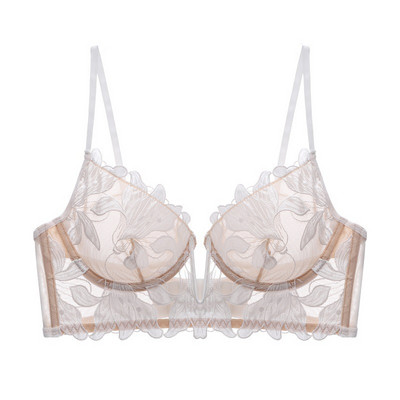 Seksikas prantsuse pitsist tikandid rinnahoidja pesu naiste aluspesu Push Up lilleline läbipaistev pulmarinnahoidja Deep V rinnahoidjad Soutien Gorge