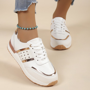 Дамски маратонки на платформа Дамски ежедневни обувки Велурени пачуърк Ежедневни спортни обувки Дамски обувки за бягане на открито Вулканизирани обувки Голям размер