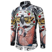 Juhuslik pluus Homme barokk-banketisärk Paisley meeste särk Luksuslik Korea meeste pikkade varrukatega prinditud särgid Meeste Slim Fit