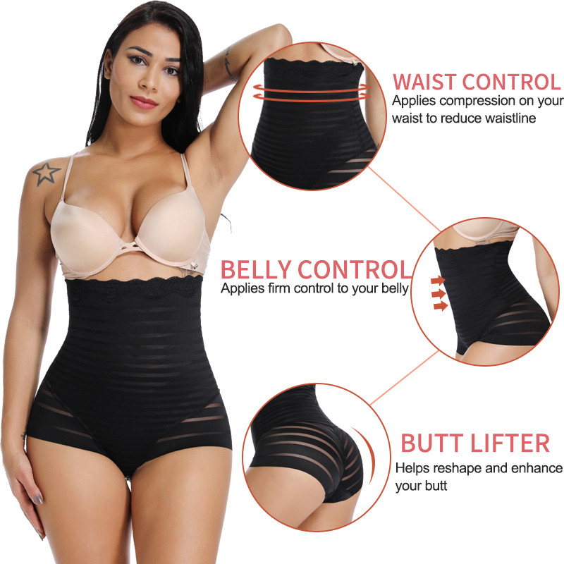 „Miss Moly Waist Trainer Body Shaper Control“ Kelnaitės Liekninantis Bodi kostiumas Aukštu Juosmuo Pilvį Kontroliuoja Besiūlės kelnaitės be petnešėlių
