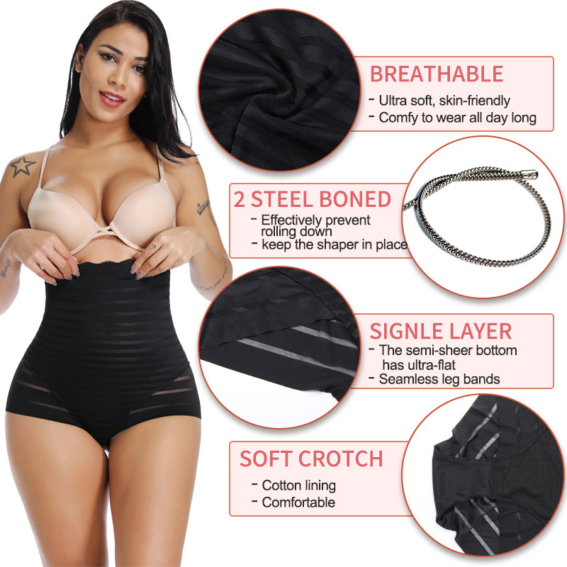 „Miss Moly Waist Trainer Body Shaper Control“ Kelnaitės Liekninantis Bodi kostiumas Aukštu Juosmuo Pilvį Kontroliuoja Besiūlės kelnaitės be petnešėlių